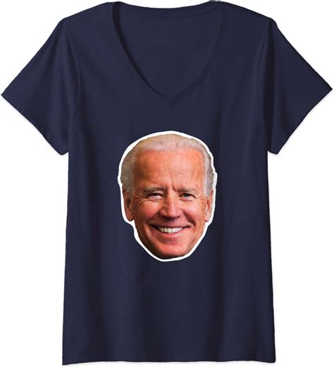 Womens Funny President Joe Biden Huge Head Biden Funny Biden V Neck
