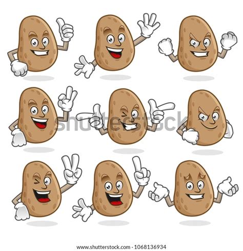 Potato Character Vector Pack Potato Mascot Stock Vector Royalty Free