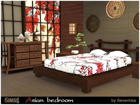 The Sims Resource Asian Bedroom By Severinka • Sims 4 Downloads