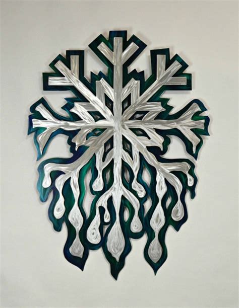 Metal Melting Snowflake Drip Hanging Wall Art By Revellometalcraft