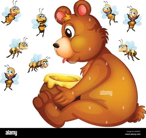 Bear Eating Honey Clip Art