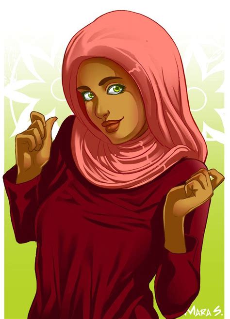 Spunky Hijab Hijab Cartoon Spunky People Illustration