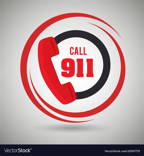 Call 911 Emergency Phone Royalty Free Vector Image