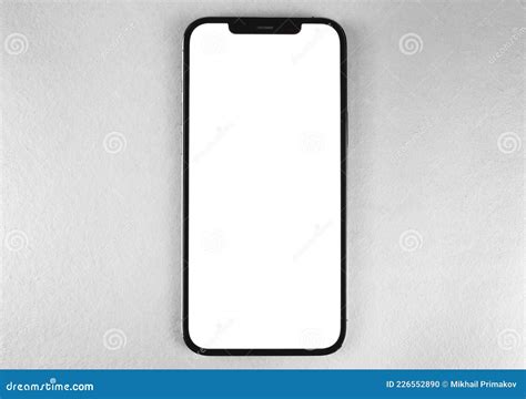 Iphone 12 Pro Max With Blank White Screen Stock Photo Image Of