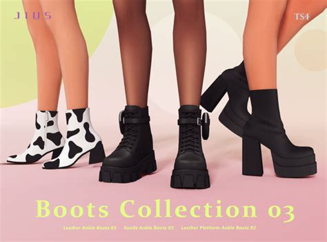 Overview Boots Collection 03 Jius Sims Sims 4 Cc Shoes Sims Sims 4