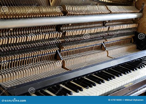 Inside The Piano String Pins And Hammers Stock Photo Image Of Piano