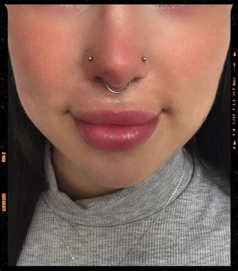 Double Nose Piercing Two Nose Piercings Cute Nose Piercings Nose