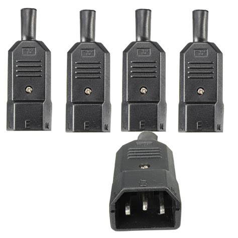 10a250v Black Iec C14 Male Plug Rewirable Power Connector 3 Pin Socke