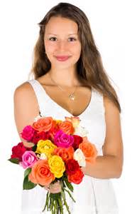 Woman With Flowers Bouquet Free Stock Photo Public Domain Pictures