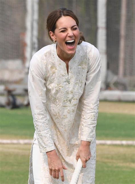 Kate Middleton Laughs As She And Prince William Play Cricket During Royal Visit To Pakistan