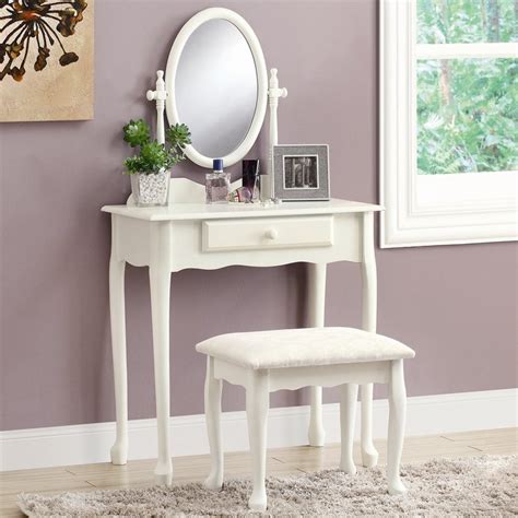 From hollywood vanity mirrors with lights to wood farmhouse wall mirrors, there is a mirror to refresh every vanity mirror table: Shop Monarch Specialties Antique White Makeup Vanity at ...