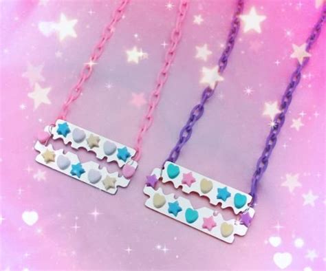 Kawaii Razor Blade Necklace ~ Pastel Goth ~ Menhera ~ Yami Kawaii