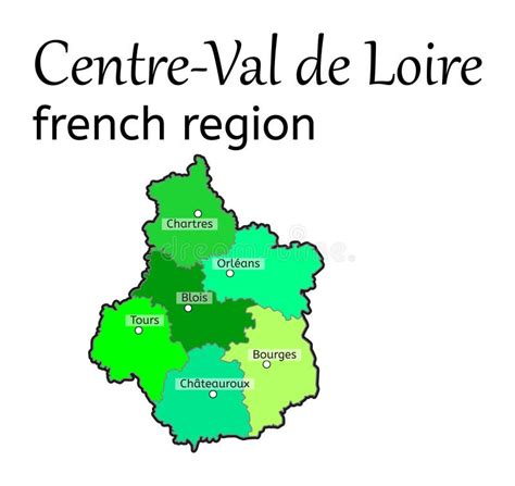 Mapa De La Región Francesa De El Loira Del Centro Val Ilustración del
