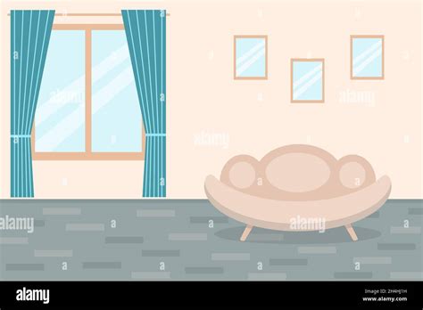 Apartment Room Wall Vector Illustration Living Room With Sofa Window