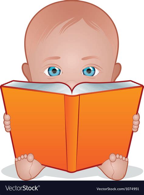 Baby Reading Royalty Free Vector Image Vectorstock