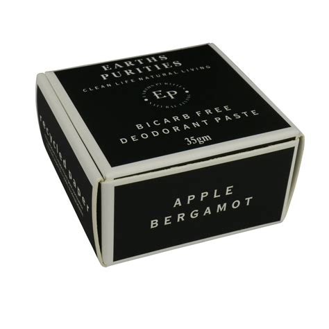 New Bicarb Free Deodorant Paste Apple Bergamot 35gm Earths Purities