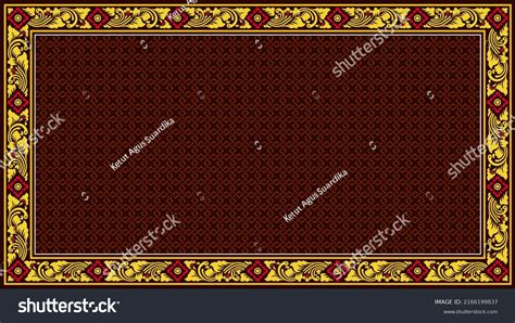 Yellow Red Brown Balinese Ethnic Border Stock Vector Royalty Free