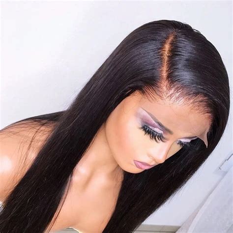 Bone Straight Natural Colour Human Hair Straight Wig 180 Etsy Uk