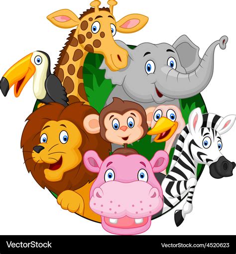 Cartoon Safari Animals Royalty Free Vector Image