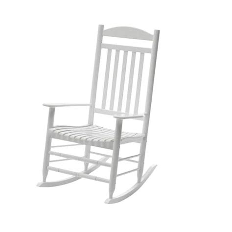 Hampton Bay White Wood Outdoor Rocking Chair A211030301 The Home Depot