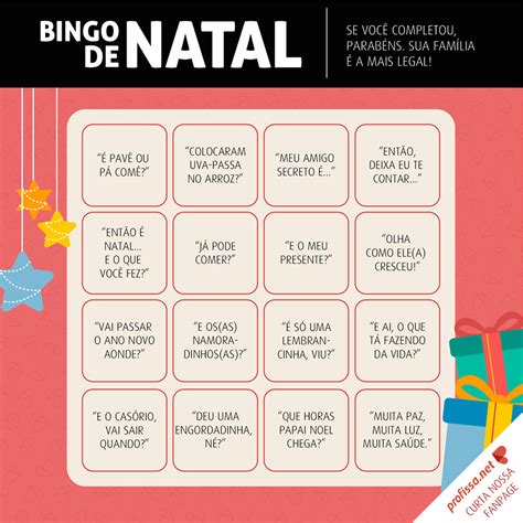 Bingo De Natal Bingo Mensagens