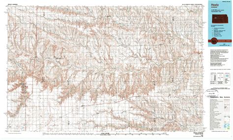 Healy Topographical Map 1100000 Kansas Usa