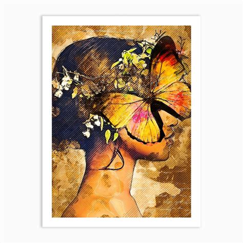 Butterfly Woman Art Print By Nora Gad Fy