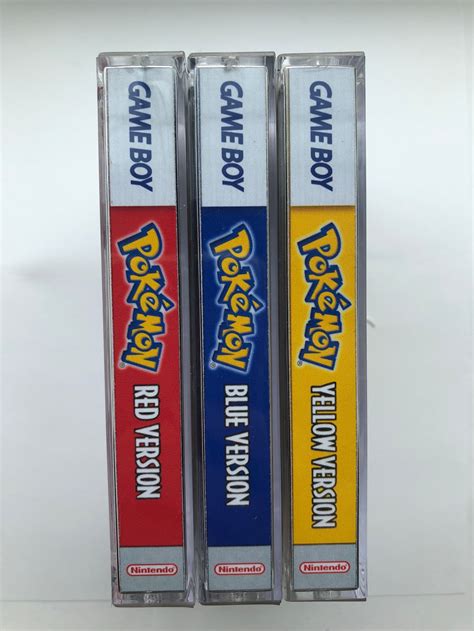 Pokemon Generation 1 Red Blue And Yellow Cassette Cases Etsy