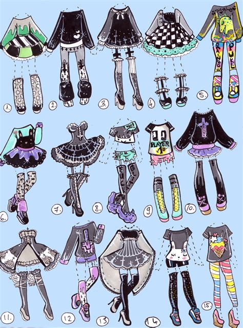 See more ideas about anime outfits, drawing clothes, art clothes. GeekGoth OPEN OUTFITS by Guppie-Adopts.deviantart.com on ...