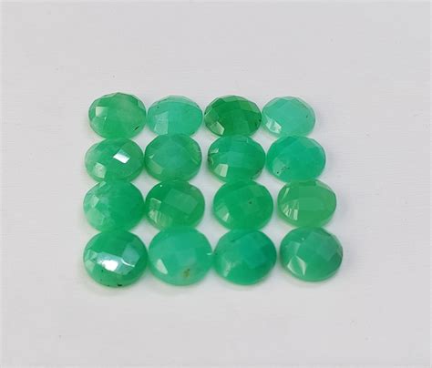 Natural Chrysoprase Faceted Round Shape Chrysoprase Faceted Etsy