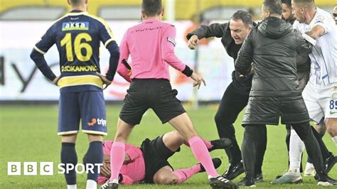 Referee Punched Turkish Fa Halts League Football After Club President Hits Super Lig Official