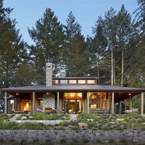 A Farmhouse Style Woodsy Cabin Was Designed By Wade Design Architects