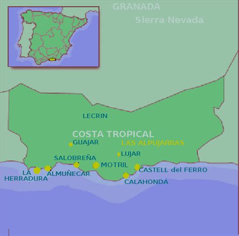 Costa Tropical Map Spain Almuñécar Info