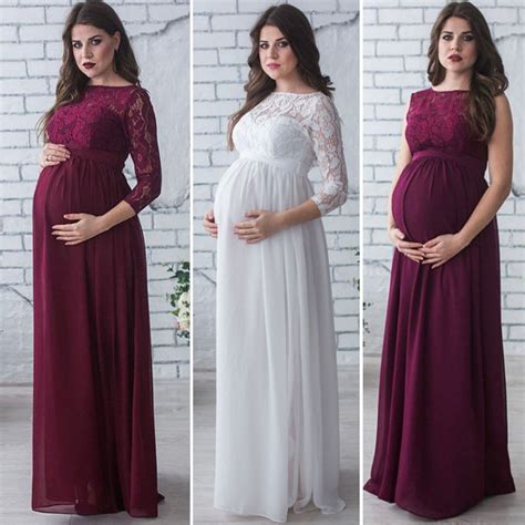 Pregnant Women Lace Dress Maternity Maxi Gown Photography Clothes