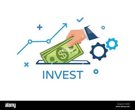 Invest Vector Illustration Investing Money In Something Concept
