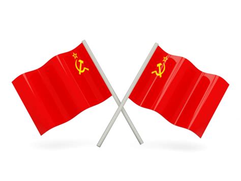 Two Wavy Flags Illustration Of Flag Of Soviet Union