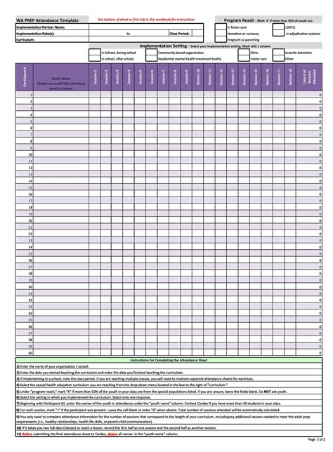 30 Printable Attendance Sheet Templates Free Templatearchive