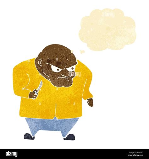 Cartoon Evil Man With Thought Bubble Stock Vector Image And Art Alamy