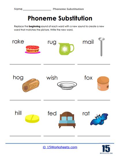 Phoneme Substitution Worksheets 15