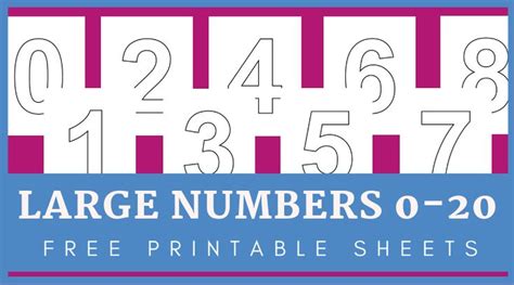 Free Large Printable Numbers 1 20 Pdf Large Printable Numbers