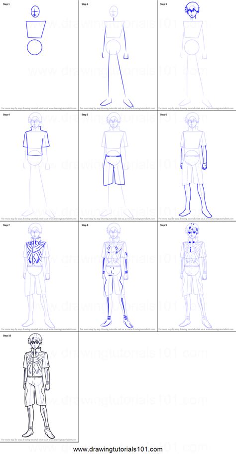 How To Draw Ken Kaneki From Tokyo Ghoul Printable Step By Step Drawing