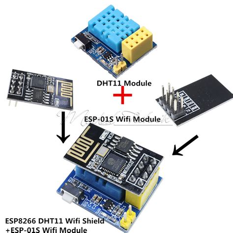 Esp8266 Esp 0101s Dht11 Temperature And Humidity Wifi Wireless