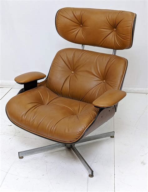 Sold Price Walnut Selig Eames Style Lounge Chair Caramel Br August