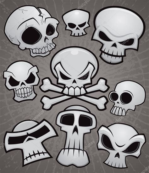 Cartoon Skull Collection — Stock Vector © Fizzgig 10262784