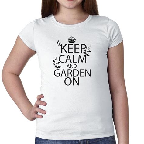 Iconic Keep Calm And Garden On Gardening Girl S Cotton Youth T Shirt Stellanovelty