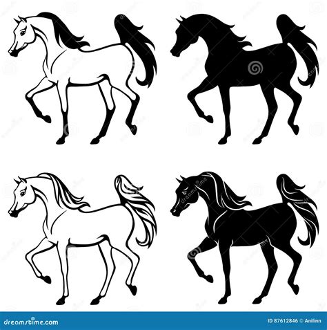 Arabian Horse Zentangle Stylized Vector Illustration Freehand