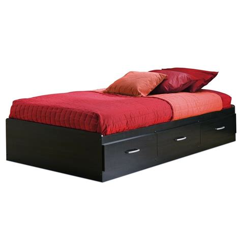 Modern, contemporary bed frame base. Black Twin Platform Bed 3 Spacious Storage Drawers Modern Daybed | eBay