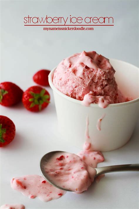 We've got a massive list of suggestions to help your parlour planning to open an ice cream shop in your town, but aren't sure what to name it? My Name Is Snickerdoodle: Strawberry Ice Cream