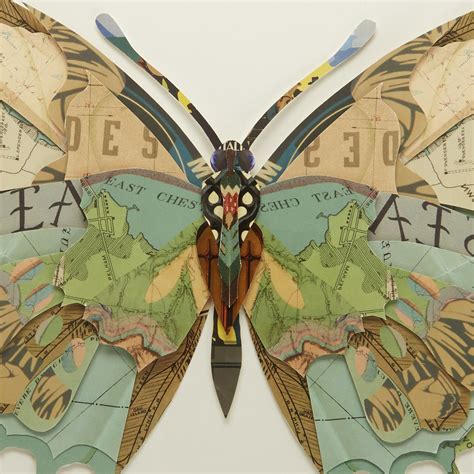 S4 Butterfly Paper Collage Wall Art