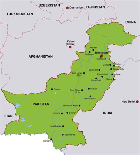 Pakistan is located in southern asia. Pakistan Kapital Karte
